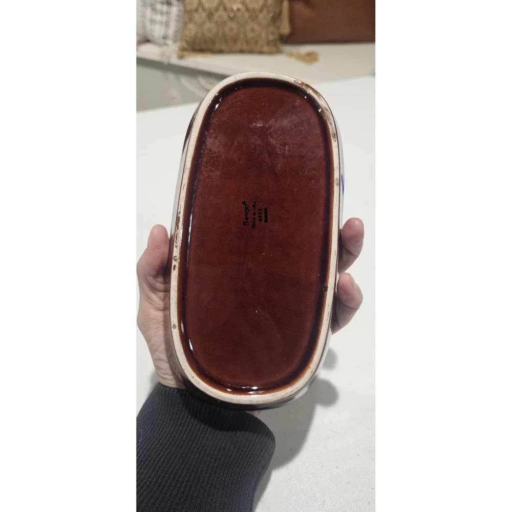 Vintage Sango Nova Brown 4933 Stoneware‎ Butter Dish Mid Century MCM